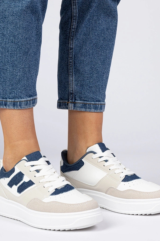 Wit-blauwe sneakers voor dames Lavria