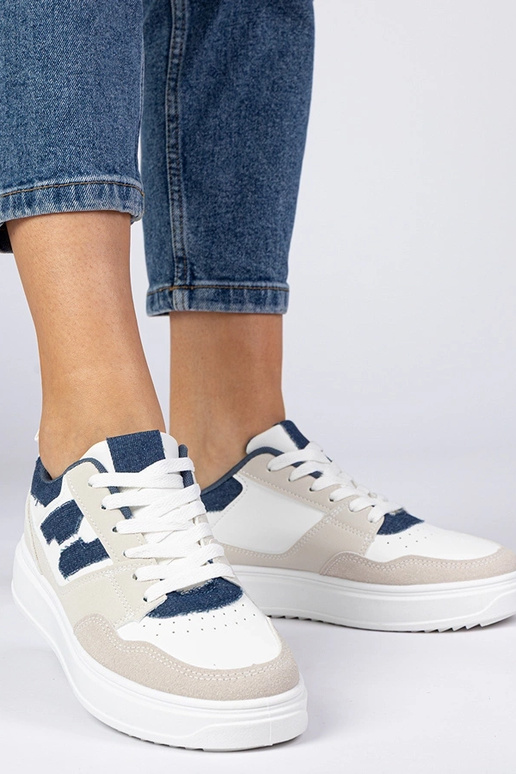 Wit-blauwe sneakers voor dames Lavria
