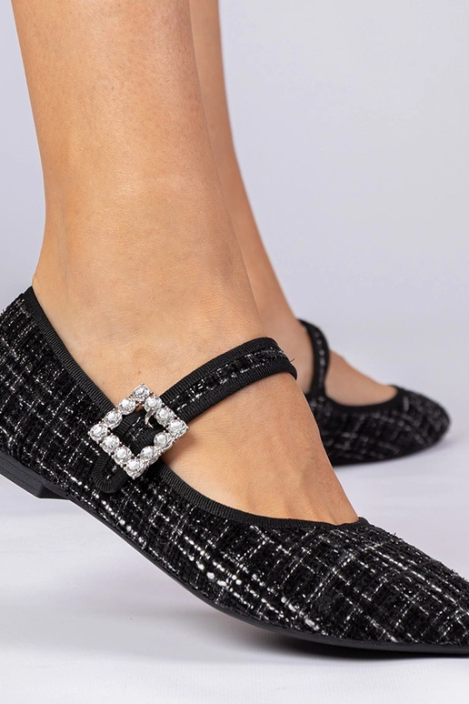 Zwarte dames balerina's met gesp en... Zwarte dames balerina's met gesp en...