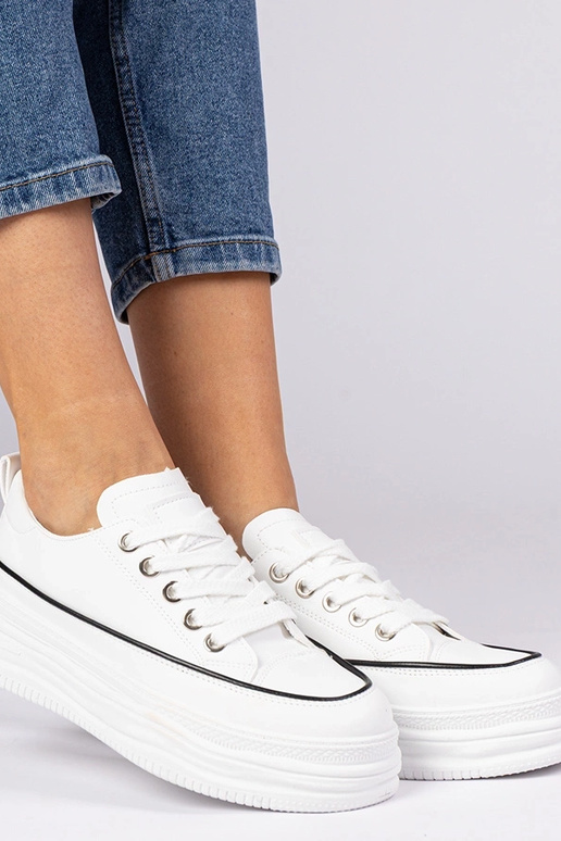 Witte dames sneakers op hoge zool Selina