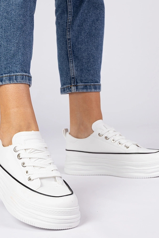 Witte dames sneakers op hoge zool Selina
