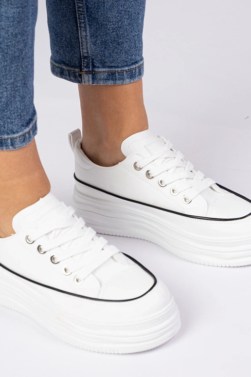 Witte dames sneakers op hoge zool Selina