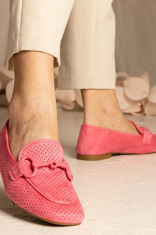 Roze dames ażurowe mokasijnen met...