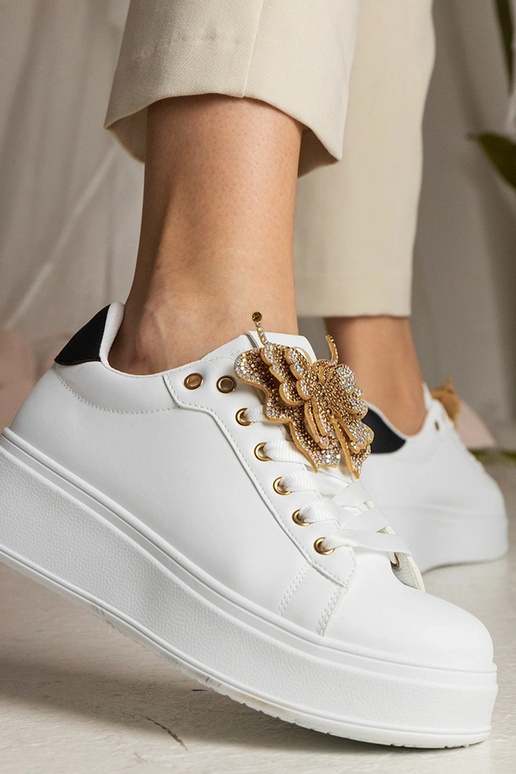 Biało-zwarte sneakers met vlinder en... Biało-zwarte sneakers met vlinder en...