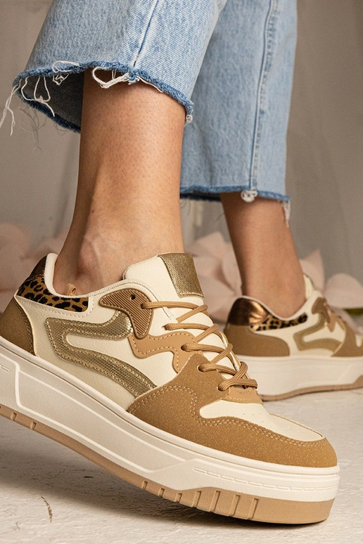 Beige dames sneakers sportieve... Beige dames sneakers sportieve...