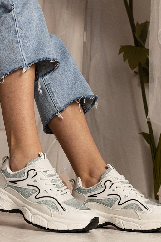 Biało-groene dames sneakers sportief... Biało-groene dames sneakers sportief...