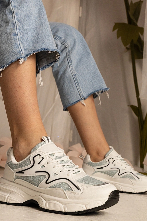 Biało-groene dames sneakers sportief... Biało-groene dames sneakers sportief...