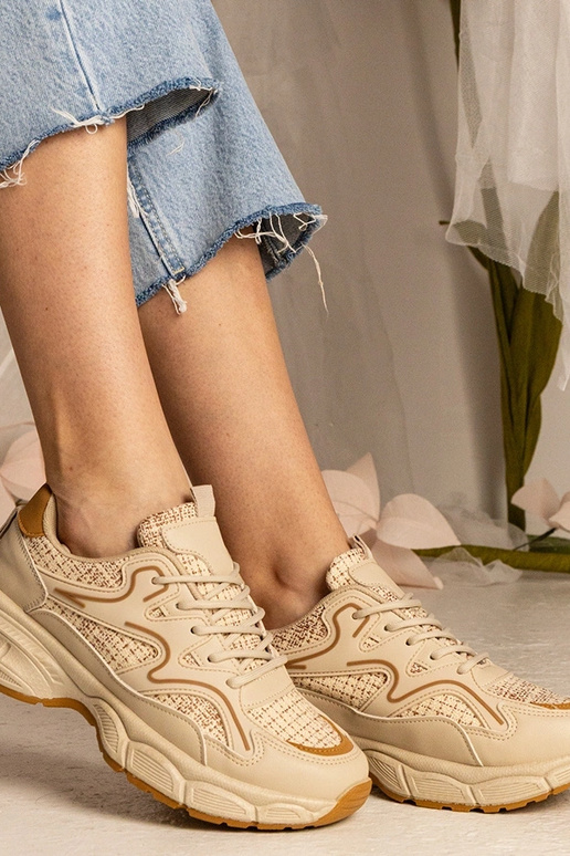 Beige dames sneakers sportief Maurita Beige dames sneakers sportief Maurita