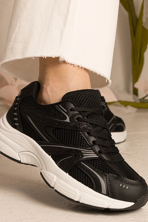 Zwarte dames sneakers sportief met...