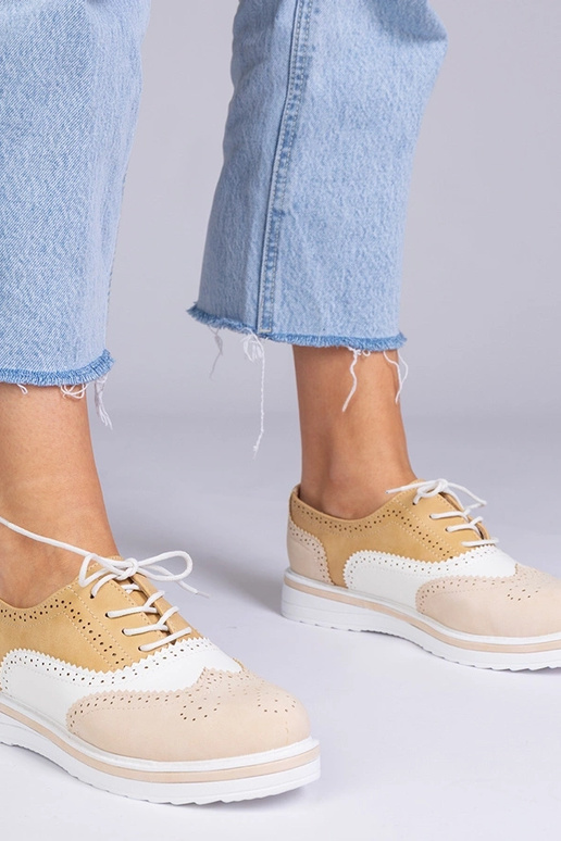 Beige klassieke oxford schoenen, „Toddi"