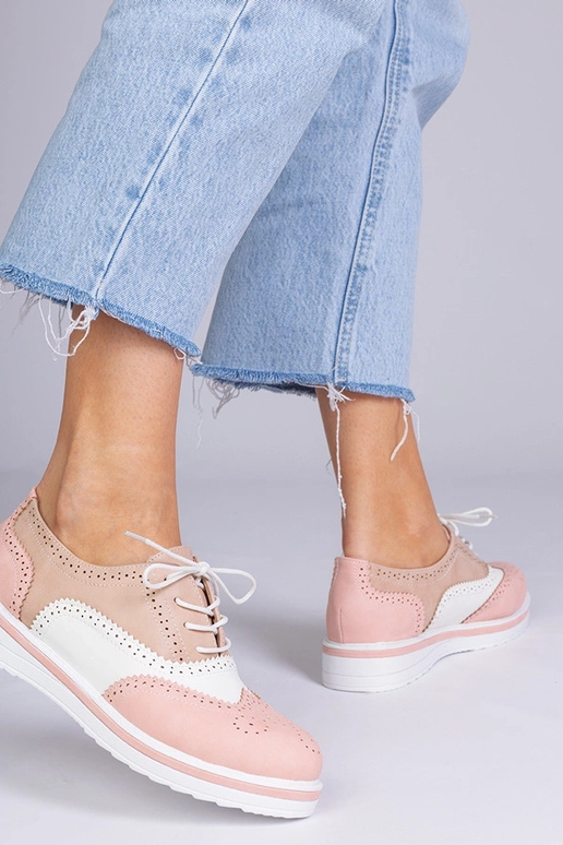 Roze klassieke oxford schoenen, „Toddi"