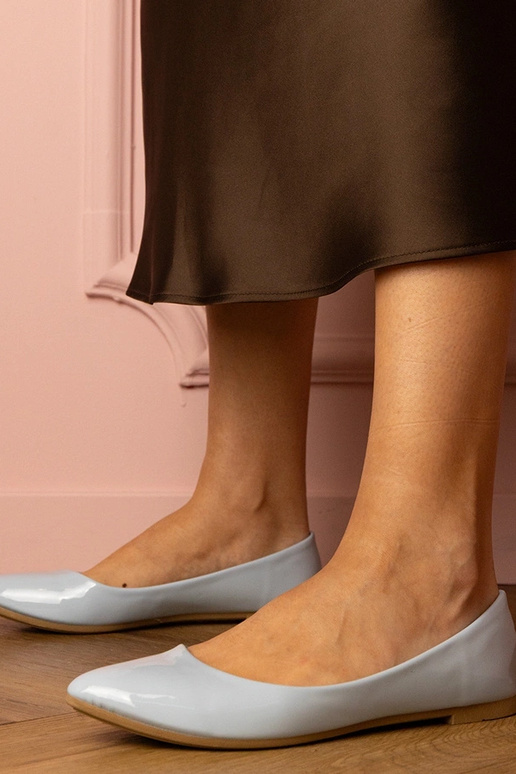 Blauwe lakkende dames ballerina's Kalius