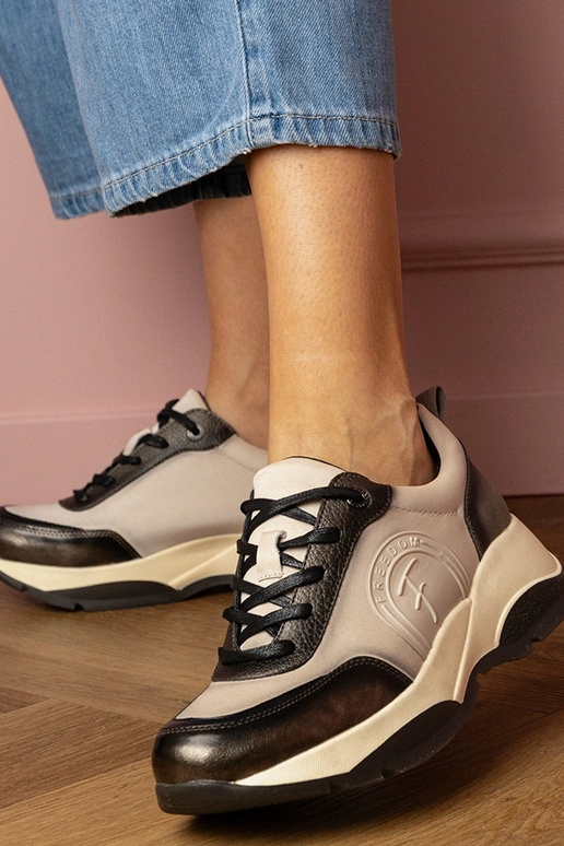 Grijze dames sportschoenen Wener Grijze dames sportschoenen Wener