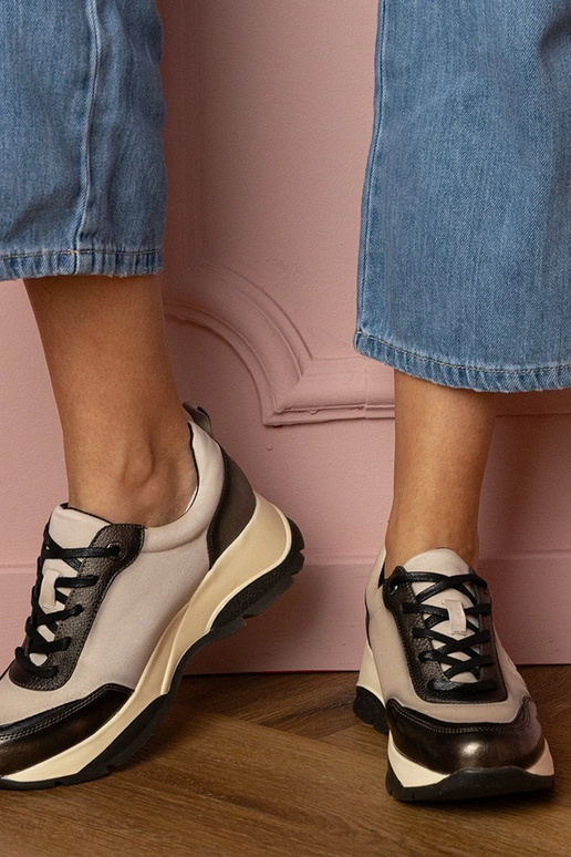 Grijze dames sportschoenen Wener Grijze dames sportschoenen Wener