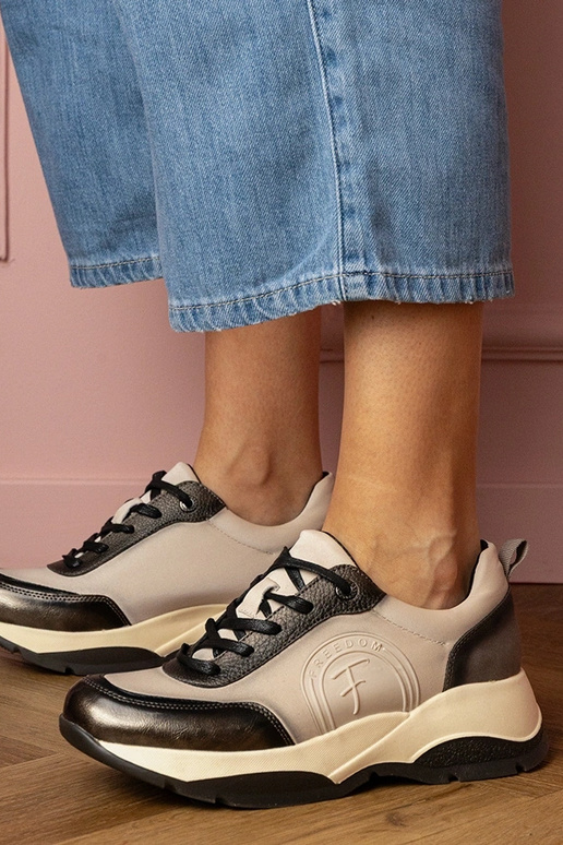 Grijze dames sportschoenen Wener Grijze dames sportschoenen Wener