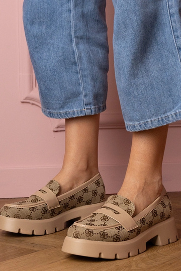 Bruine dames mocassins met...