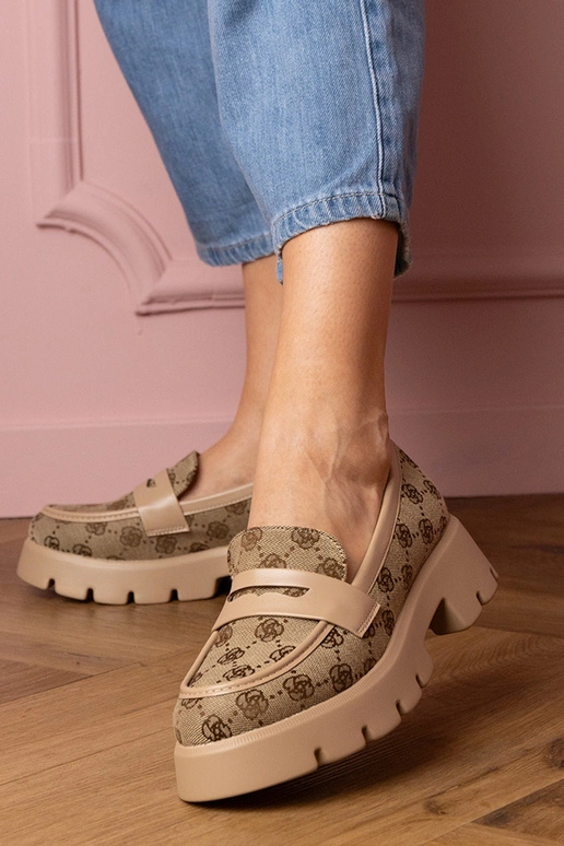 Bruine dames mocassins met...