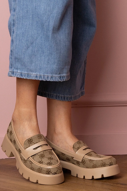 Bruine dames mocassins met...