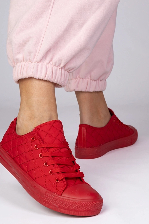 Rode klassieke gestikte instappers,...