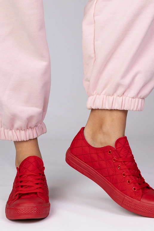 Rode klassieke gestikte instappers,...