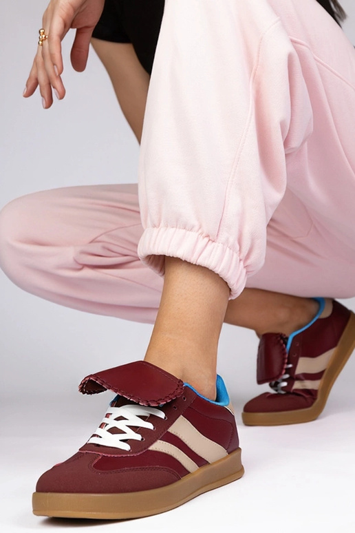 Kersenrode sportieve dames schoenen,...