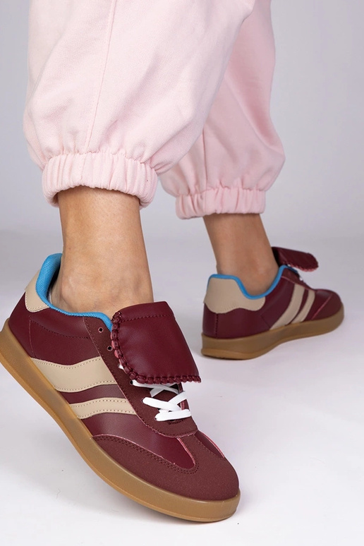 Kersenrode sportieve dames schoenen,...