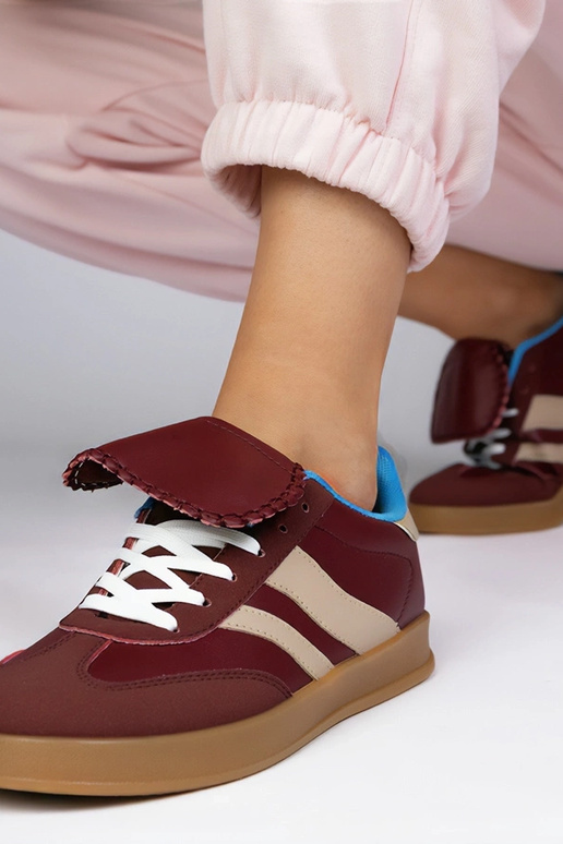 Kersenrode sportieve dames schoenen,...