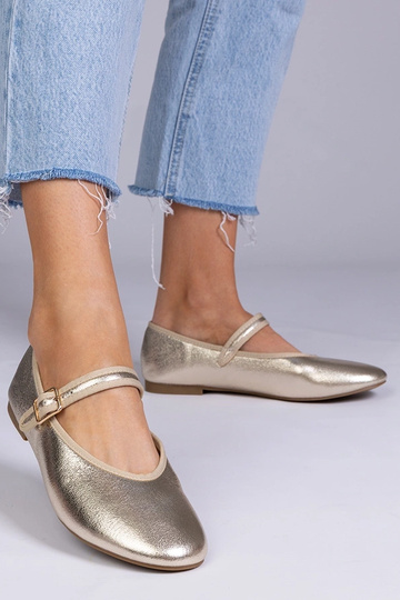 Gouden dames ballerina's... 2