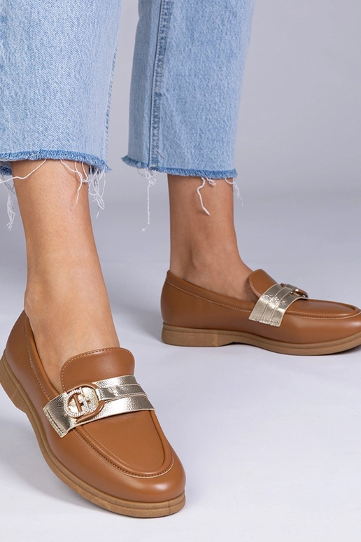 Bruine mocassins van eco-leer met...