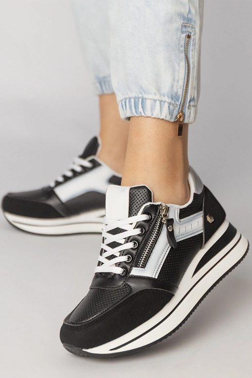 Zwarte sportschoenen met rits, „Syvilla"