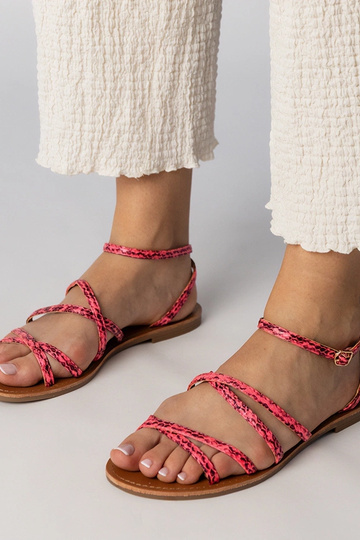 Roze sandalen op platte... 2