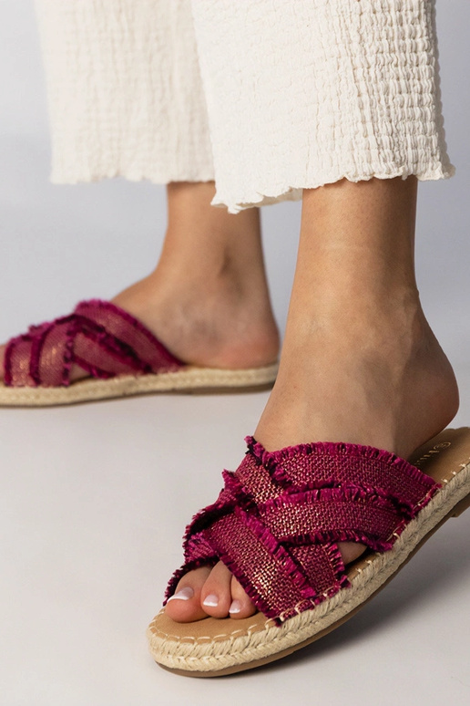 Roze espadrilles slippers, „Berunda"