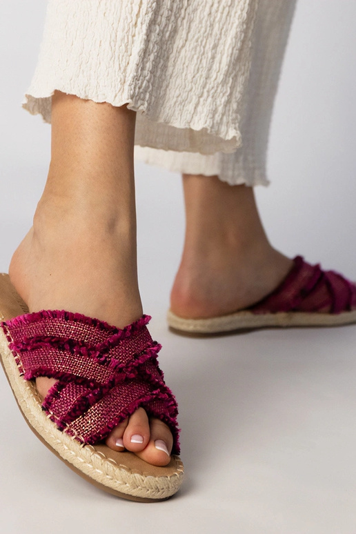 Roze espadrilles slippers, „Berunda"