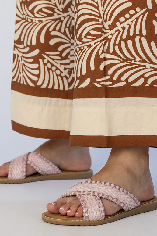 Roze dames gevlochten slippers,...