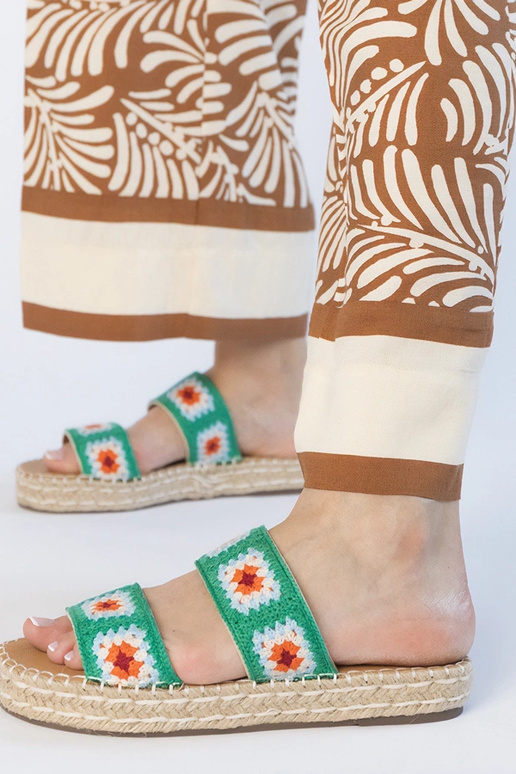 Groene espadrilles slippers met...