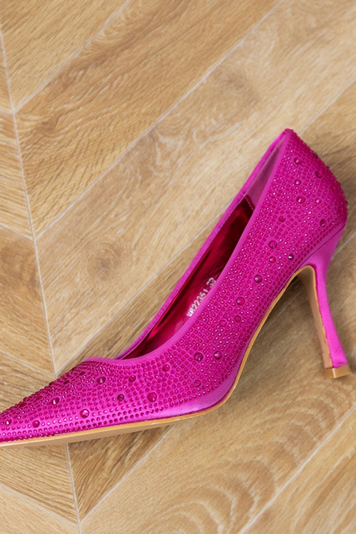 Roze zijden sandalen met zirconia Kortis