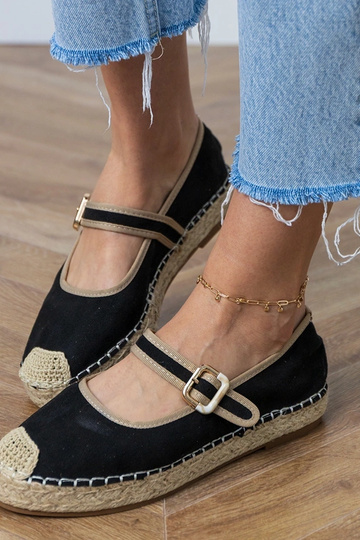 Zwarte espadrilles met decoratieve gesp Pilata 2