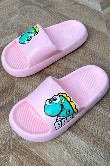 Roze kinder slippers met prints Milos