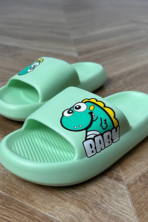 Groene kinder slippers met prints Milos Groene kinder slippers met prints Milos
