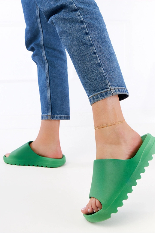 Groene rubberen dames slippers Papitos Groene rubberen dames slippers Papitos