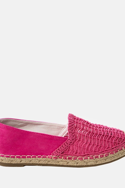Roze gehaakte espadrilles op platform...