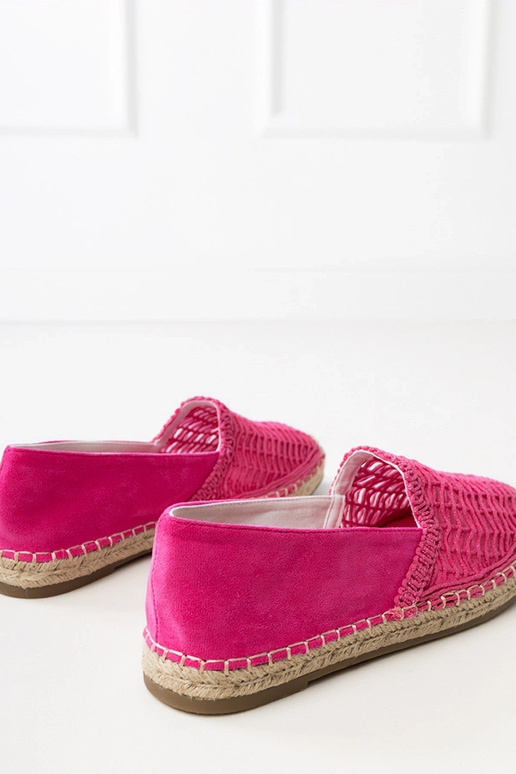 Roze gehaakte espadrilles op platform...