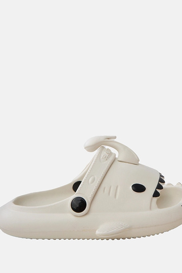 Witte kinderslippers met haai-motieven Tossi
