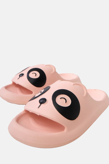 Roze kinderslippers met panda-motieven Ketti 2
