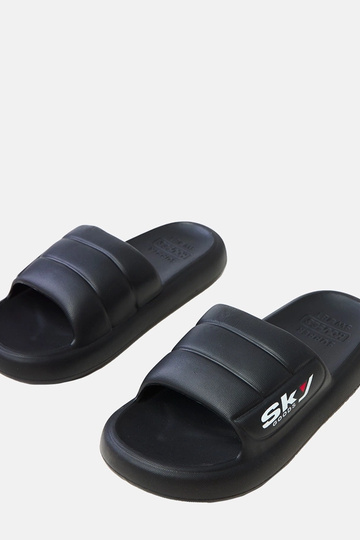 Zwarte herenrubberen slippers Torwald