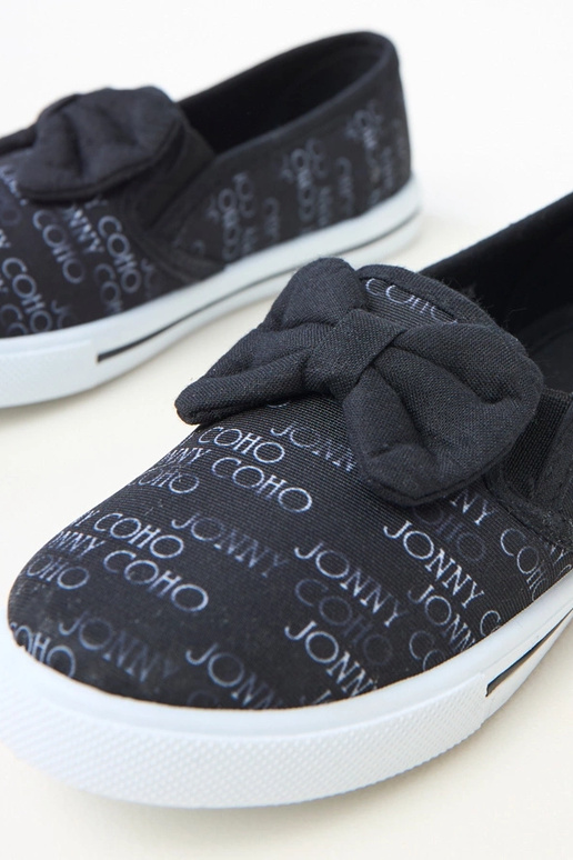 Zwarte kindersneakers met strik Missi