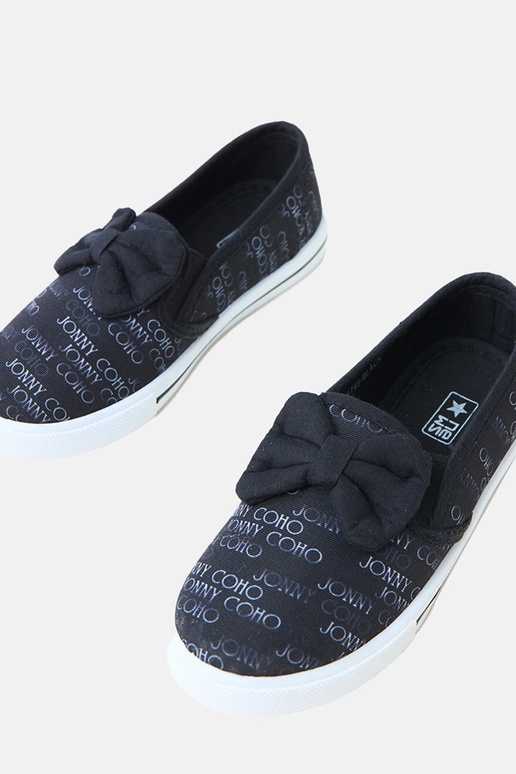 Zwarte kindersneakers met strik Missi