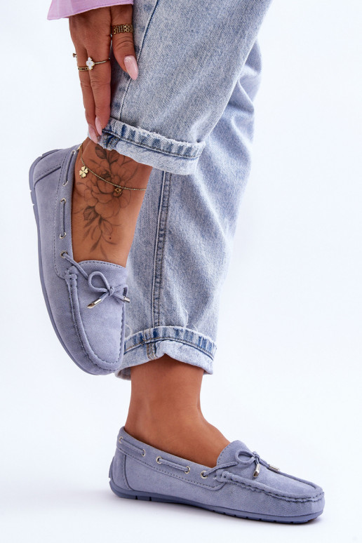 Elegante suède mocassins blauIn Si Passione