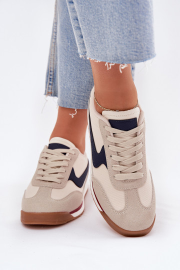 Vrouwen zandkleurige sportschoenen „Sneakers" model „Zerina"