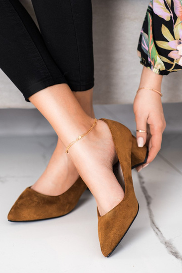 Bruine spitse pumps 2